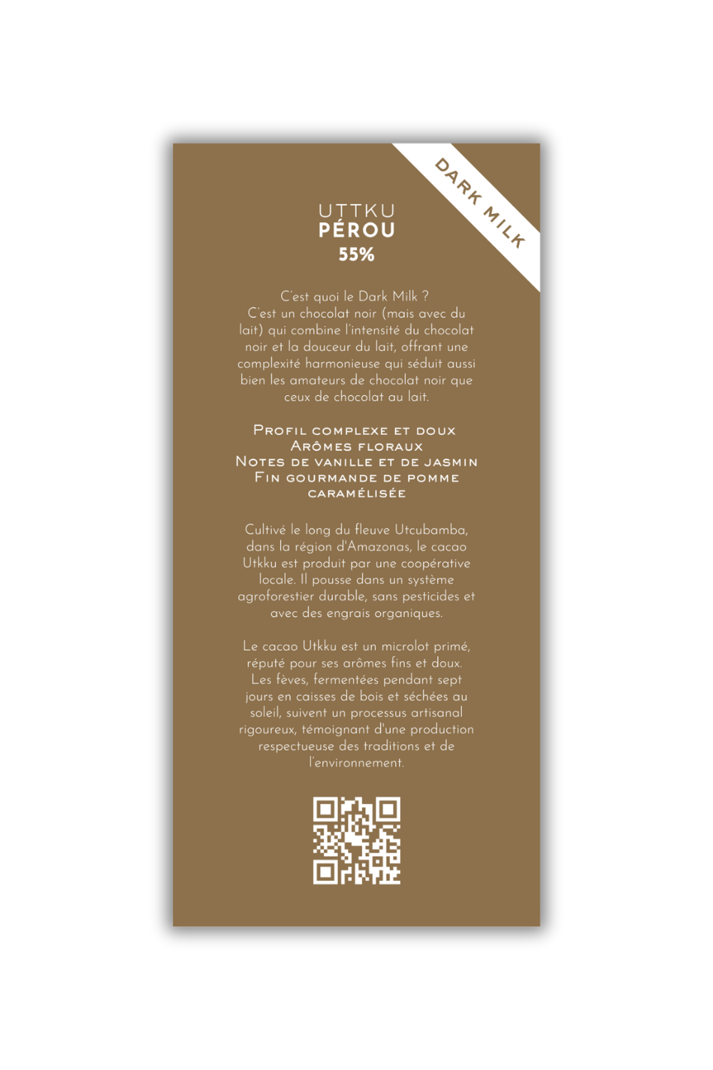Chocolat Dark Milk - Utkku, Pérou - 55%