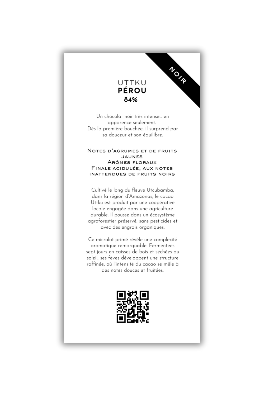 Chocolat Noir - Utkku, Pérou - 84%