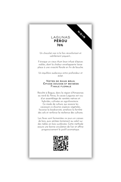 Chocolat Noir - Lagunas, Pérou - 76%